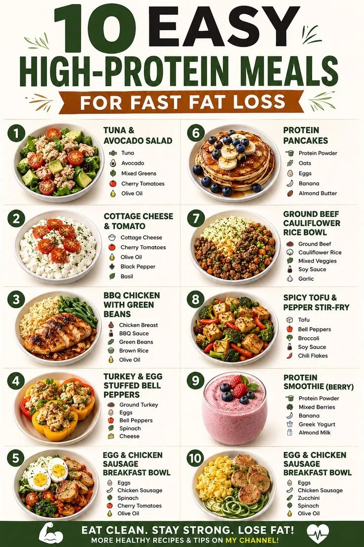 High-protein meals for fast fat loss and healthy meal prep ideas