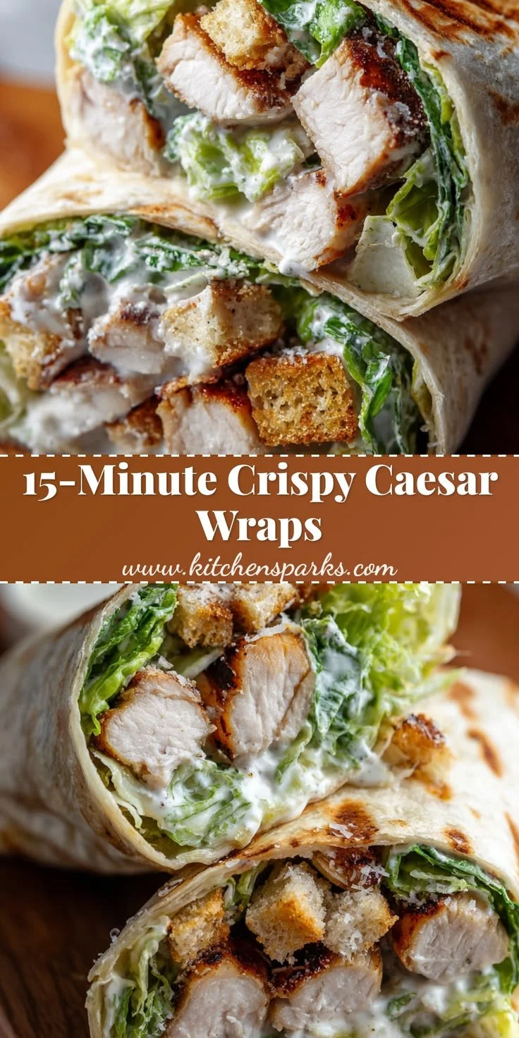 Delicious crispy chicken caesar wraps served with fresh ingredients in a tortilla