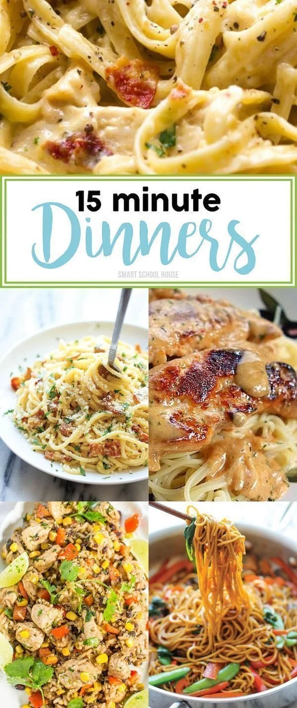 Quick 15 minute dinner recipes for easy weeknight meals