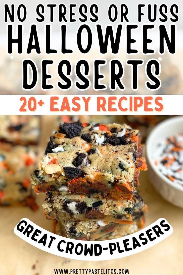 A variety of easy fall desserts displayed on a rustic wooden table