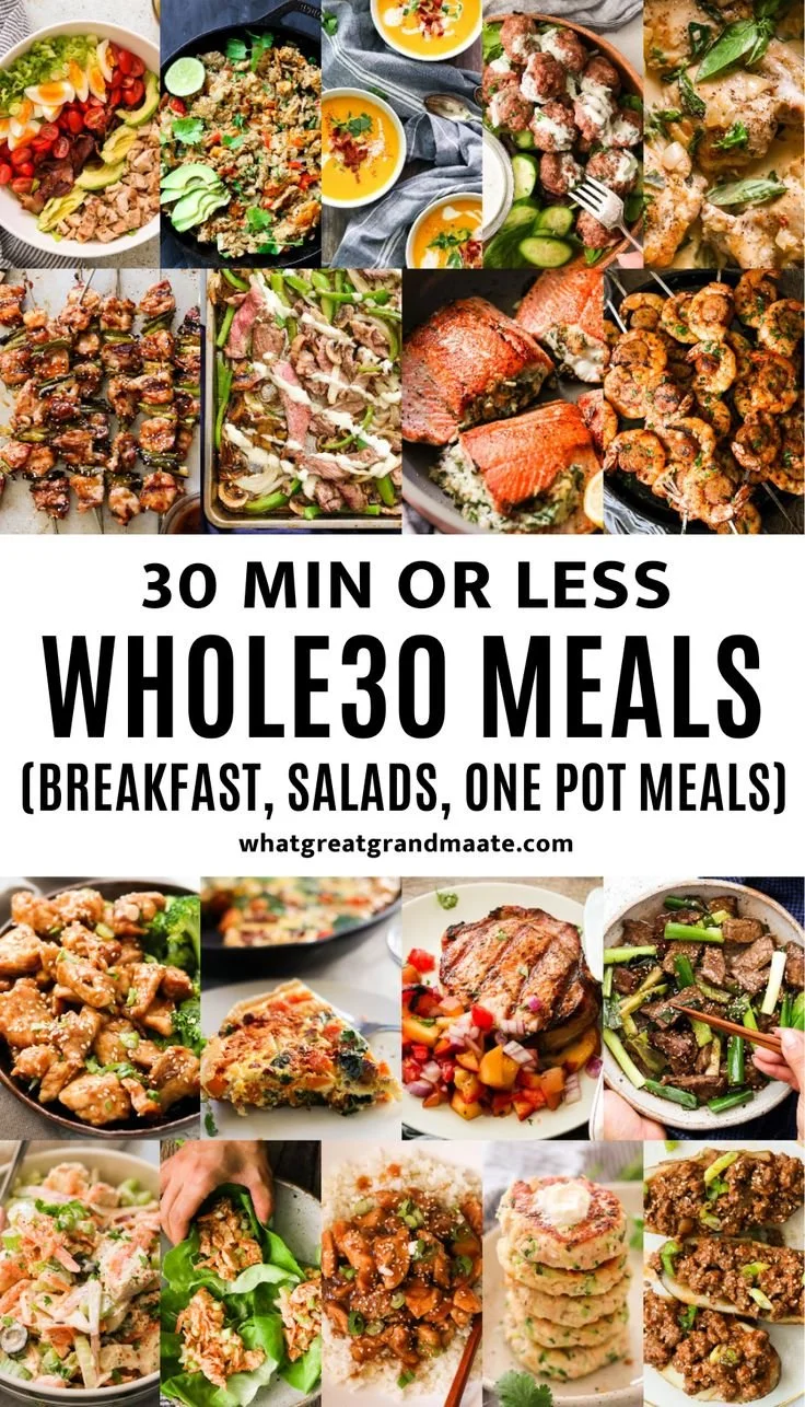 Quick and tasty 30 minute Whole30 meals ready to serve