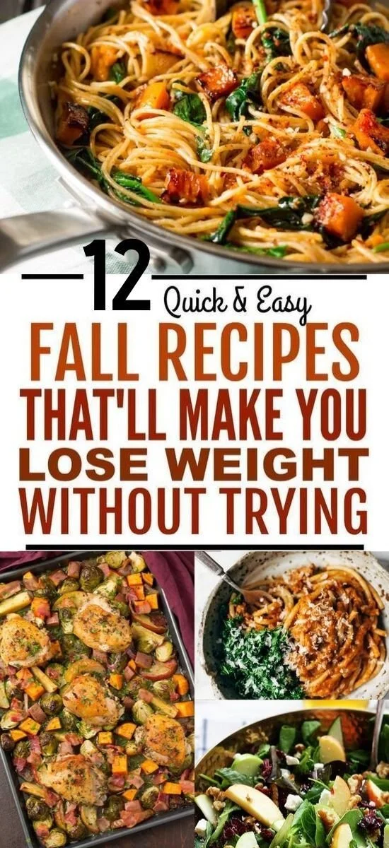 A colorful spread of healthy fall meals featuring seasonal ingredients.