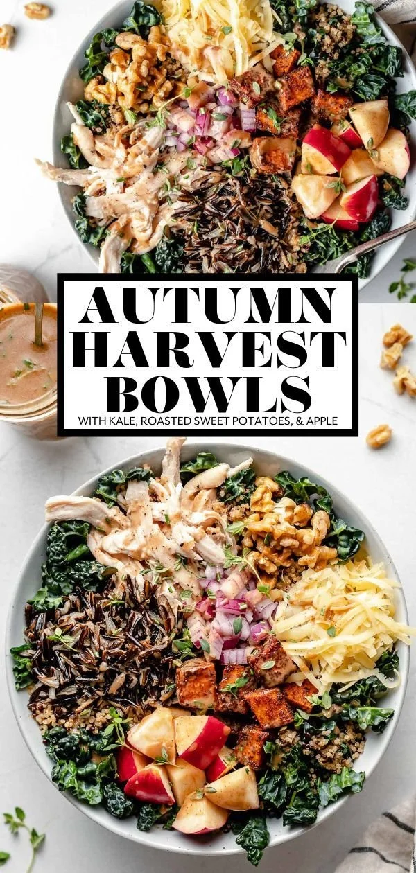 Autumn Harvest Grain Bowls featuring a Cinnamon Maple Balsamic Vinaigrette