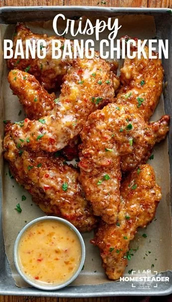 Bang Bang Chicken served with Thai Sweet Chili Sauce and garnished