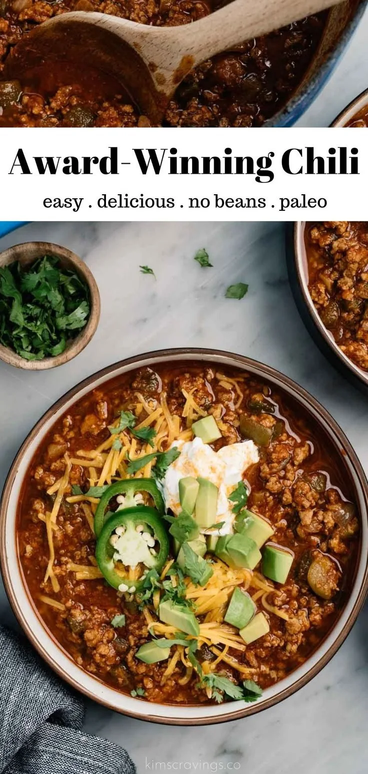 Delicious award-winning no beans beef chili recipe