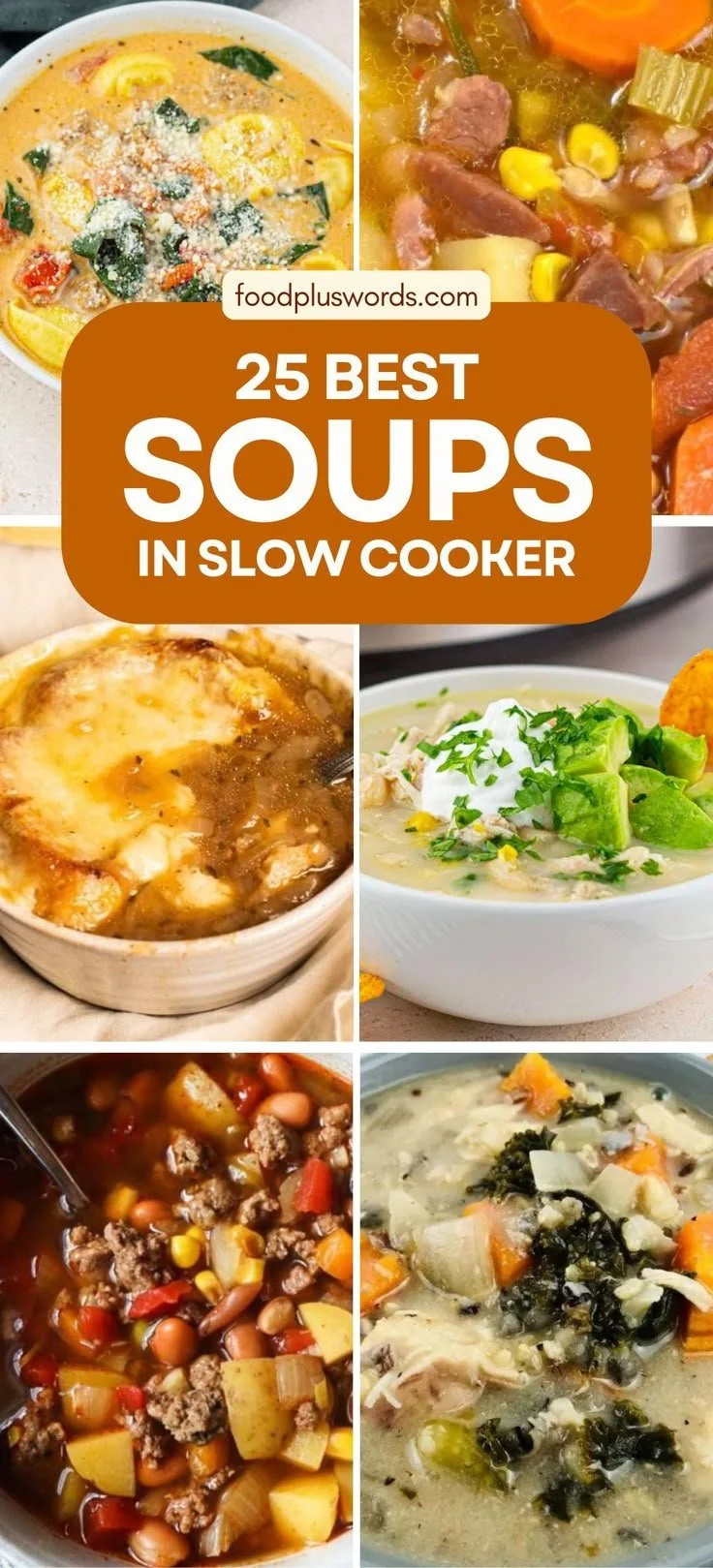 A bowl of healthy slow cooker soup made with fresh vegetables and herbs.