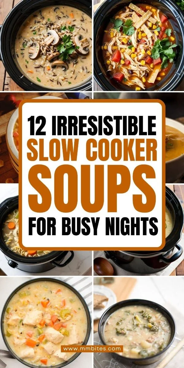 A variety of healthy slow cooker soup recipes for busy nights.