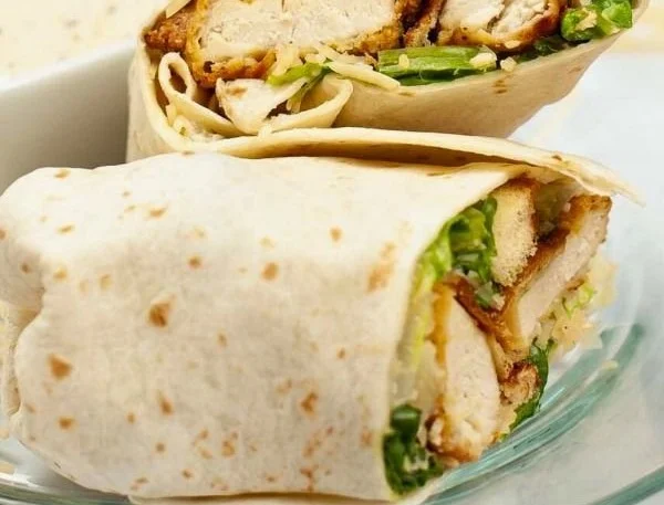 Crispy Chicken Caesar Wraps made in the air fryer, showcasing a healthy, high-protein lunch option.