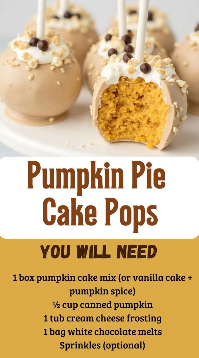 Delicious pumpkin pie cake pops decorated for fall celebrations