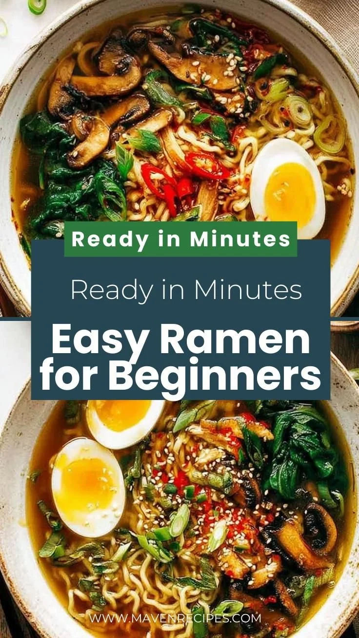 A bowl of easy ramen noodle recipe with toppings