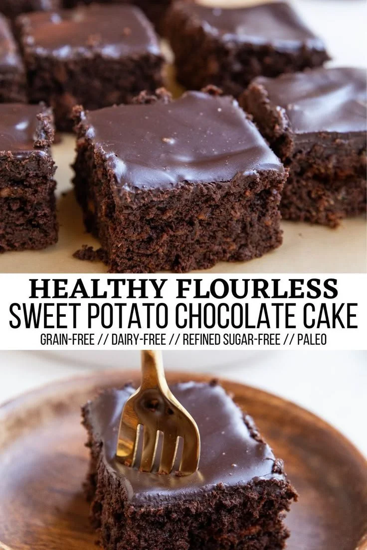 Delicious Healthy Sweet Potato Chocolate Cake topped with rich chocolate icing