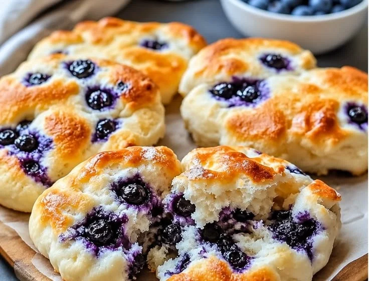 High protein blueberry cloud bread featuring cottage cheese for a healthy snack