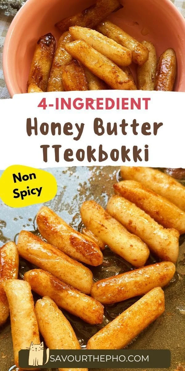 Delicious Honey Butter Tteokbokki made with four simple ingredients.