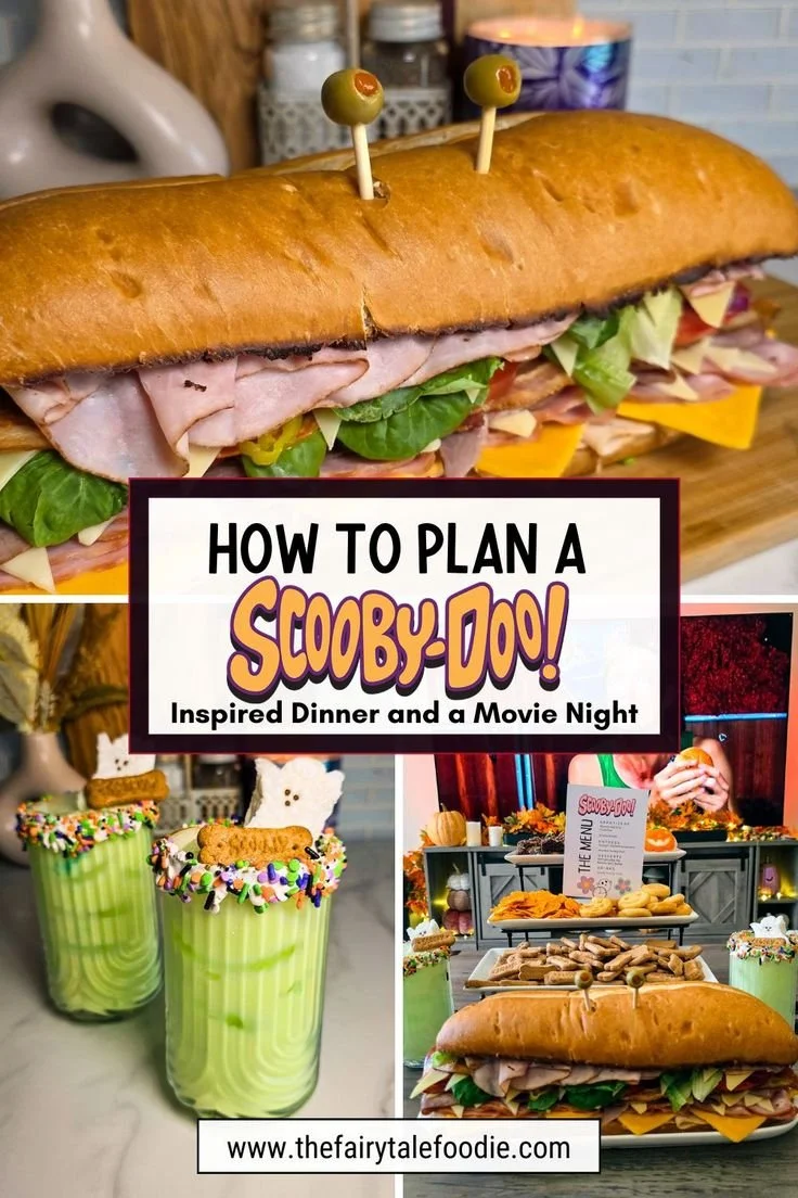 Scooby-Doo inspired dinner table setup for a fun movie night