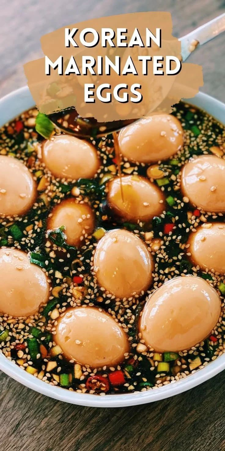 Korean marinated eggs Mayak Gyeran served in a bowl