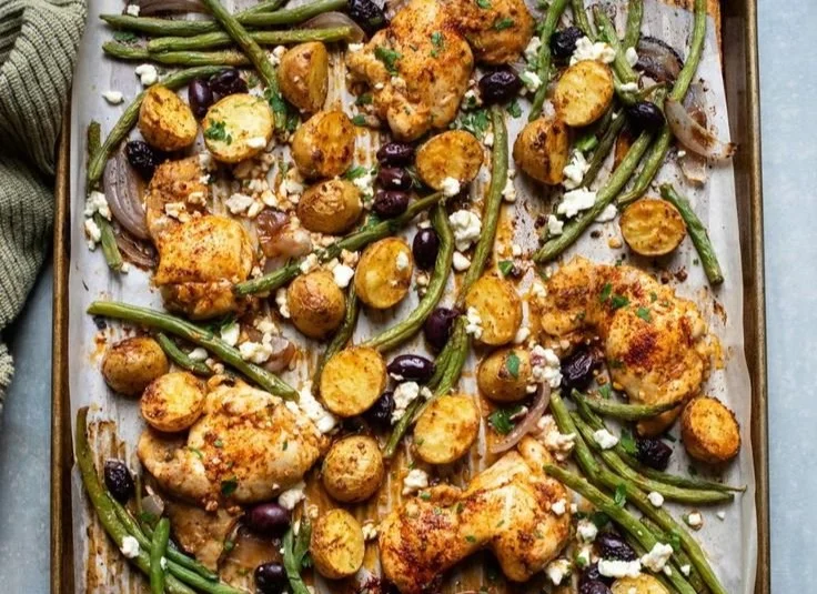 One-pan Mediterranean Lemon Chicken with potatoes and green beans
