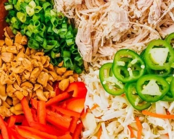 Delicious Thai Chicken Salad with fresh herbs and vibrant vegetables