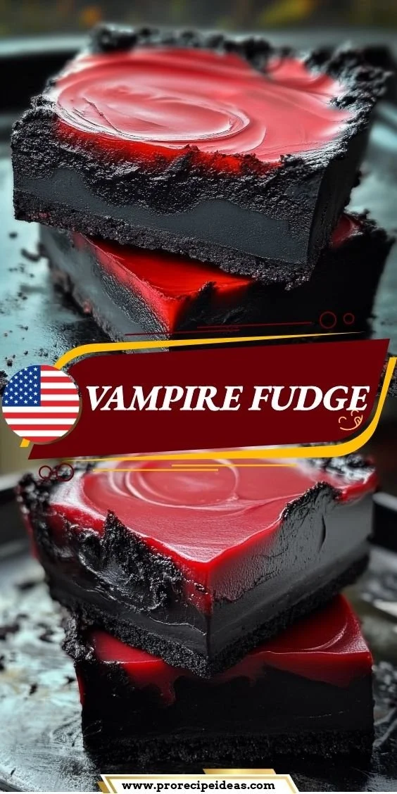 Delicious Vampire Fudge with dark chocolate and spooky decorations